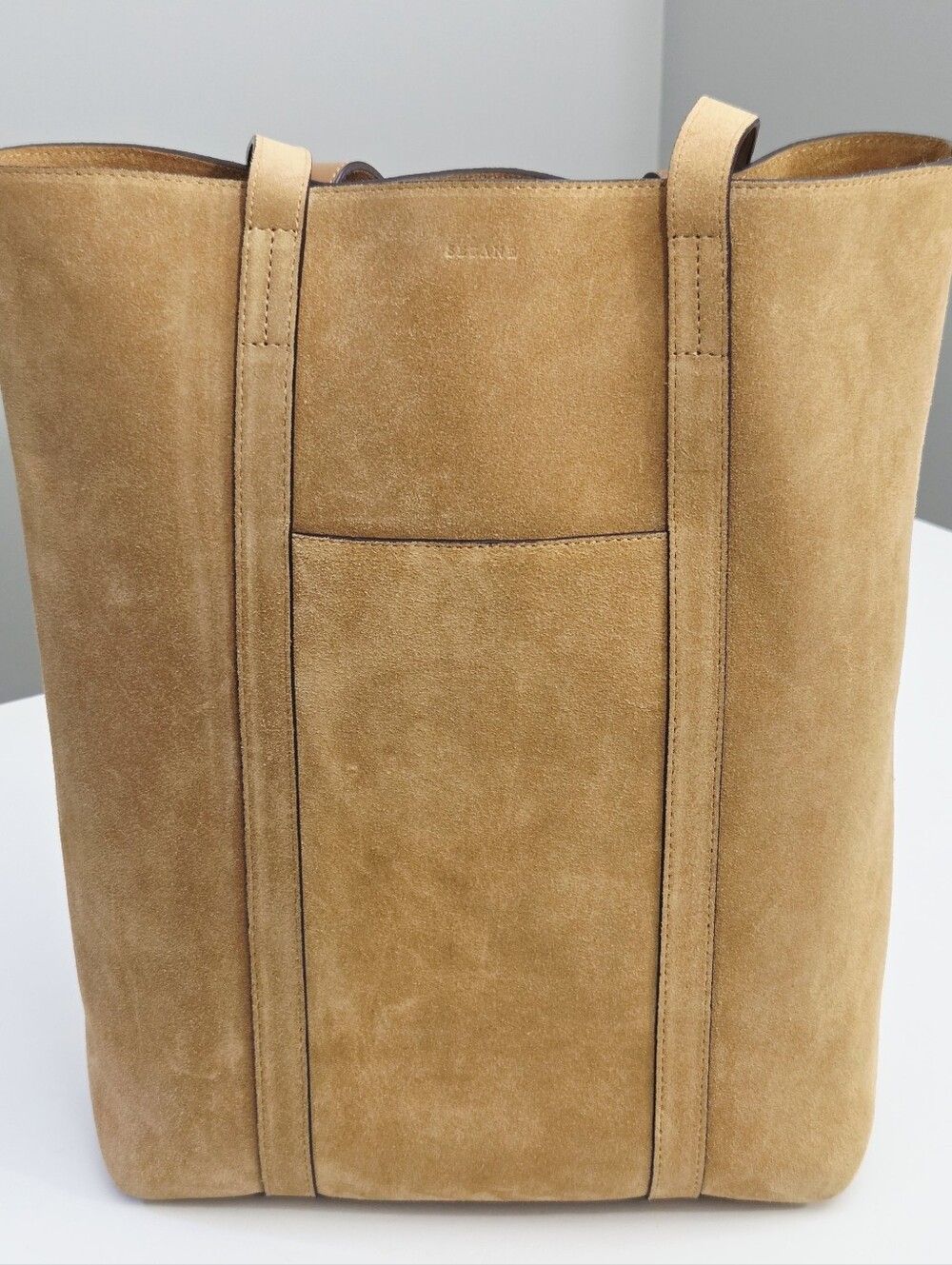 EXCELLENT SEZANE THE TOTE LE CABAS BAG - CAMEL SUEDE - Picture 6 of 14